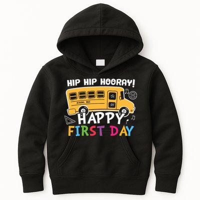 Hip Hip Hooray Happy First Day Back To School First Day Of School Kids Hoodie