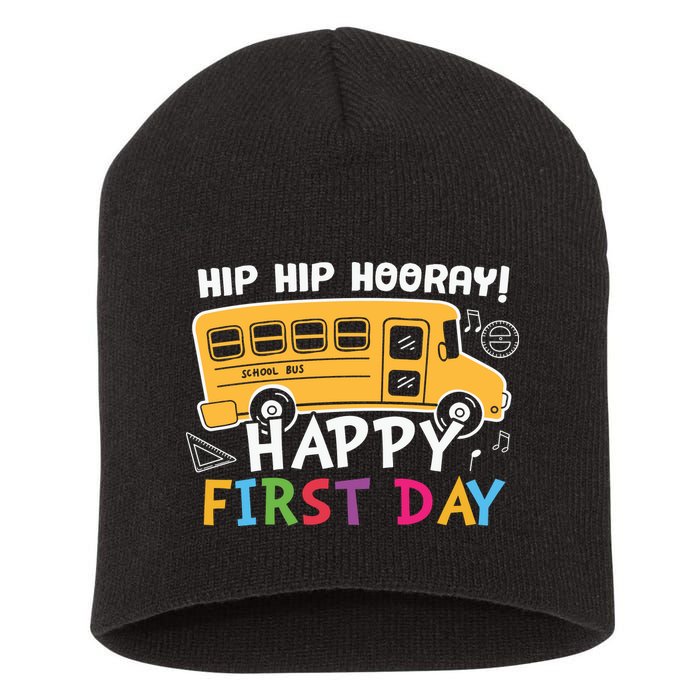 Hip Hip Hooray Happy First Day Back To School First Day Of School Short Acrylic Beanie