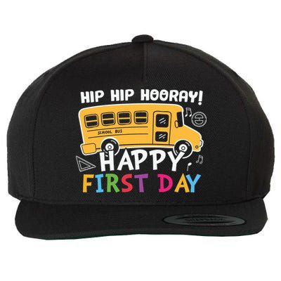 Hip Hip Hooray Happy First Day Back To School First Day Of School Wool Snapback Cap
