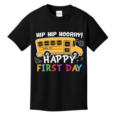 Hip Hip Hooray Happy First Day Back To School First Day Of School Kids T-Shirt