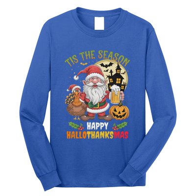 Happy Hallothanksmas Halloween Thanksgiving Merry Christmas Long Sleeve Shirt