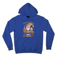 Happy Hallothanksmas Halloween Thanksgiving Merry Christmas Tall Hoodie