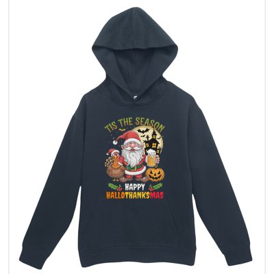 Happy Hallothanksmas Halloween Thanksgiving Merry Christmas Urban Pullover Hoodie