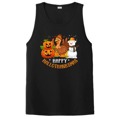 Happy Hallothanksmas Halloween Thanksgiving Christmas Day PosiCharge Competitor Tank