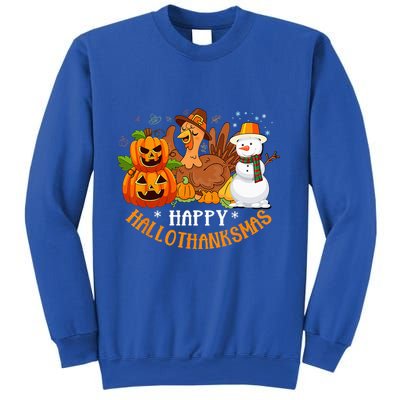 Happy Hallothanksmas Halloween Thanksgiving Christmas Day Sweatshirt
