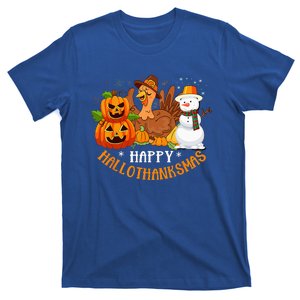 Happy Hallothanksmas Halloween Thanksgiving Christmas Day T-Shirt