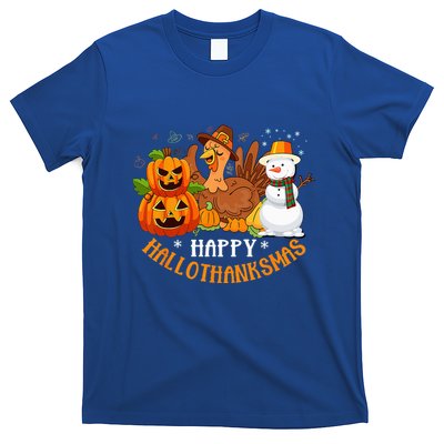 Happy Hallothanksmas Halloween Thanksgiving Christmas Day T-Shirt