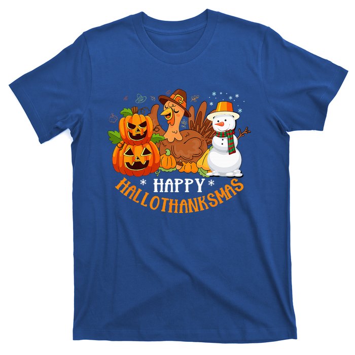 Happy Hallothanksmas Halloween Thanksgiving Christmas Day T-Shirt