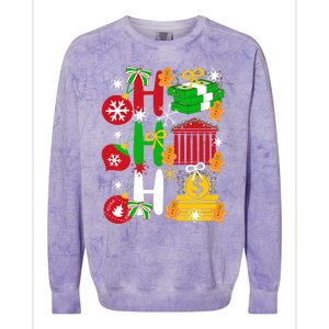 Ho Ho Ho Bank Teller Funny Christmas Festive Holiday Banker Gift Colorblast Crewneck Sweatshirt