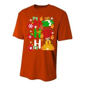 Ho Ho Ho Bank Teller Funny Christmas Festive Holiday Banker Gift Performance Sprint T-Shirt