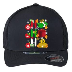 Ho Ho Ho Bank Teller Funny Christmas Festive Holiday Banker Gift Flexfit Unipanel Trucker Cap