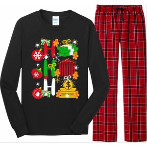 Ho Ho Ho Bank Teller Funny Christmas Festive Holiday Banker Gift Long Sleeve Pajama Set