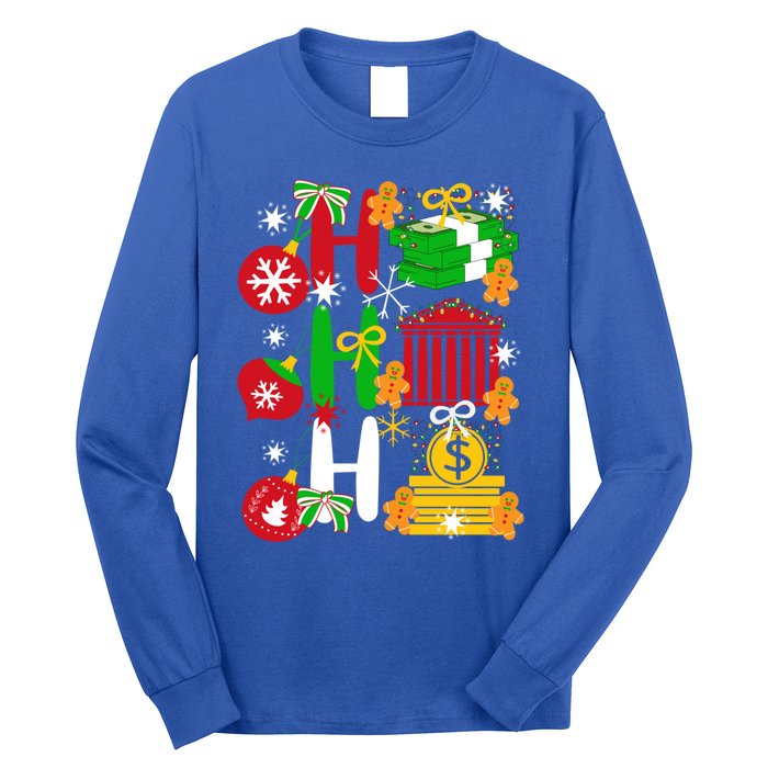 Ho Ho Ho Bank Teller Funny Christmas Festive Holiday Banker Gift Long Sleeve Shirt