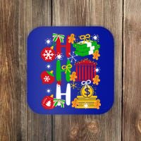 Ho Ho Ho Bank Teller Funny Christmas Festive Holiday Banker Gift Coaster