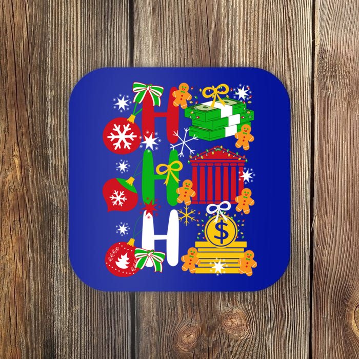 Ho Ho Ho Bank Teller Funny Christmas Festive Holiday Banker Gift Coaster