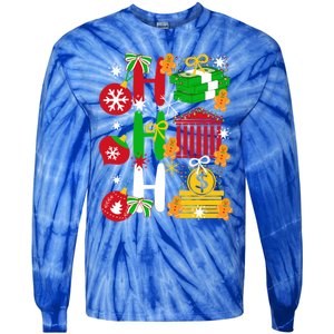 Ho Ho Ho Bank Teller Funny Christmas Festive Holiday Banker Gift Tie-Dye Long Sleeve Shirt