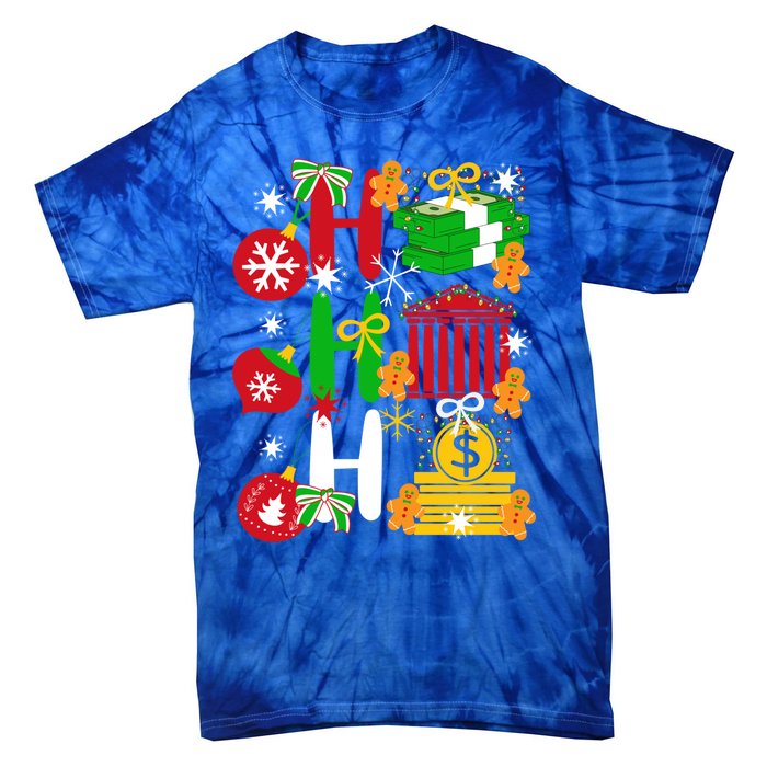 Ho Ho Ho Bank Teller Funny Christmas Festive Holiday Banker Gift Tie-Dye T-Shirt