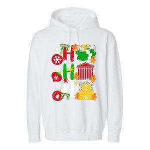 Ho Ho Ho Bank Teller Funny Christmas Festive Holiday Banker Gift Garment-Dyed Fleece Hoodie