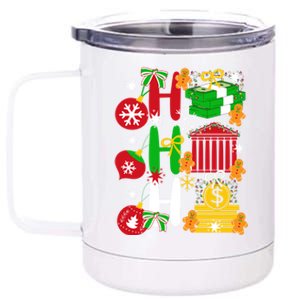 Ho Ho Ho Bank Teller Funny Christmas Festive Holiday Banker Gift 12 oz Stainless Steel Tumbler Cup