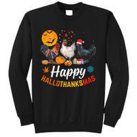 Happy HalloThanksMas Halloween Thanksgiving Xmas Chicken Sweatshirt