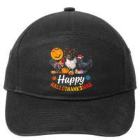 Happy HalloThanksMas Halloween Thanksgiving Xmas Chicken 7-Panel Snapback Hat