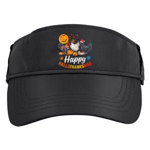 Happy HalloThanksMas Halloween Thanksgiving Xmas Chicken Adult Drive Performance Visor