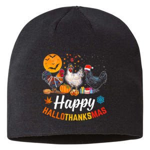 Happy HalloThanksMas Halloween Thanksgiving Xmas Chicken Sustainable Beanie