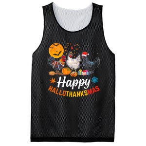 Happy HalloThanksMas Halloween Thanksgiving Xmas Chicken Mesh Reversible Basketball Jersey Tank