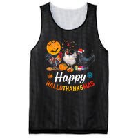 Happy HalloThanksMas Halloween Thanksgiving Xmas Chicken Mesh Reversible Basketball Jersey Tank