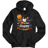 Happy HalloThanksMas Halloween Thanksgiving Xmas Chicken Tie Dye Hoodie