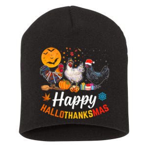 Happy HalloThanksMas Halloween Thanksgiving Xmas Chicken Short Acrylic Beanie