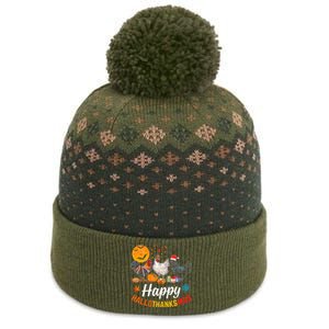 Happy HalloThanksMas Halloween Thanksgiving Xmas Chicken The Baniff Cuffed Pom Beanie