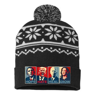 Hope Hate Heal Grow USA-Made Snowflake Beanie