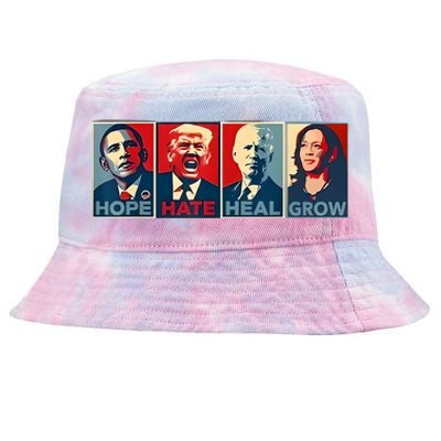 Hope Hate Heal Grow Tie-Dyed Bucket Hat