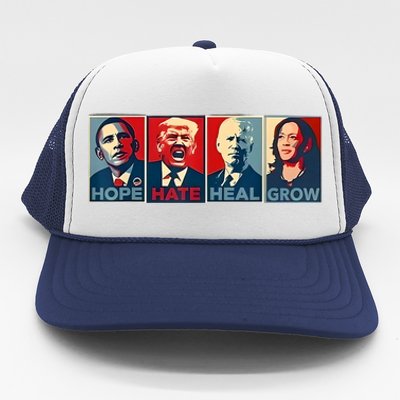 Hope Hate Heal Grow Trucker Hat