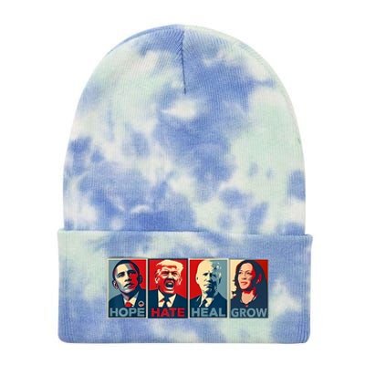 Hope Hate Heal Grow Tie Dye 12in Knit Beanie