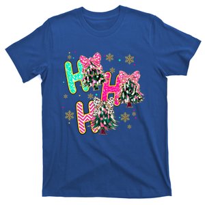 Ho Ho Ho Coquette Bow Christmas Tree Snowflake Xmas Holiday Gift T-Shirt