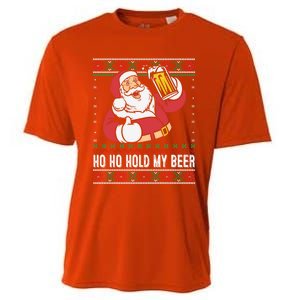 Ho Ho Hold My Beer Funny Santa Ing Ugly Xmas Sweater Gift Cooling Performance Crew T-Shirt