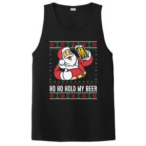 Ho Ho Hold My Beer Funny Santa Ing Ugly Xmas Sweater Gift PosiCharge Competitor Tank