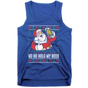 Ho Ho Hold My Beer Funny Santa Ing Ugly Xmas Sweater Gift Tank Top