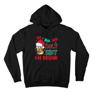 Ho Ho Holy Shit I'm Drunk Beer Santa Hat Christmas Drinking Hoodie