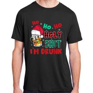 Ho Ho Holy Shit I'm Drunk Beer Santa Hat Christmas Drinking Adult ChromaSoft Performance T-Shirt