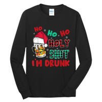 Ho Ho Holy Shit I'm Drunk Beer Santa Hat Christmas Drinking Tall Long Sleeve T-Shirt