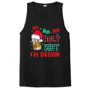 Ho Ho Holy Shit I'm Drunk Beer Santa Hat Christmas Drinking PosiCharge Competitor Tank