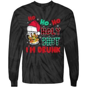 Ho Ho Holy Shit I'm Drunk Beer Santa Hat Christmas Drinking Tie-Dye Long Sleeve Shirt