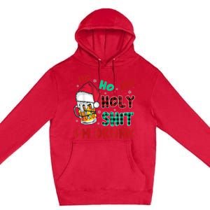 Ho Ho Holy Shit I'm Drunk Beer Santa Hat Christmas Drinking Premium Pullover Hoodie