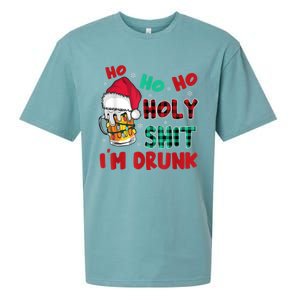 Ho Ho Holy Shit I'm Drunk Beer Santa Hat Christmas Drinking Sueded Cloud Jersey T-Shirt