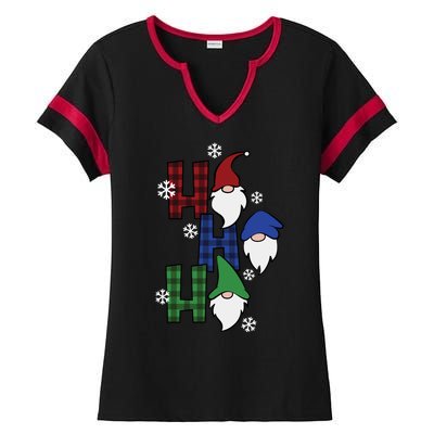 Ho Ho Ho Gnome Squad Christmas Ladies Halftime Notch Neck Tee