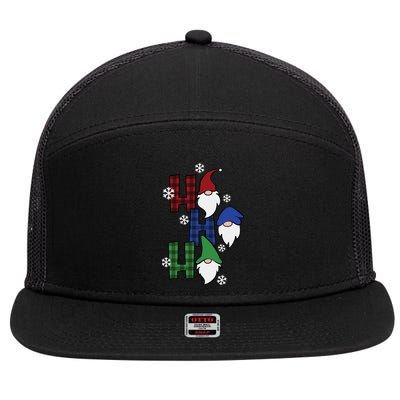 Ho Ho Ho Gnome Squad Christmas 7 Panel Mesh Trucker Snapback Hat