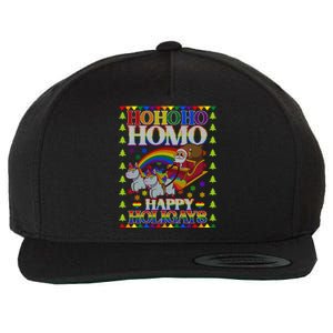 Ho Ho Homo Holigays Homosexual Lgbt Funny Ugly Christmas Cute Gift Wool Snapback Cap